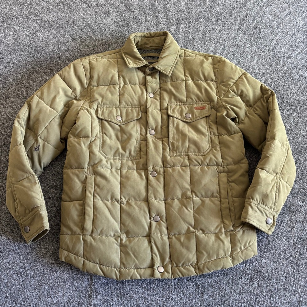 Volcom Women Quilted Water Resistant Shirt Jacket Olive Green C1641603 Size M
